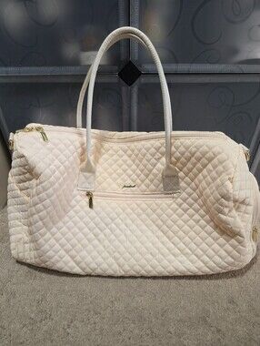 Quilted Cream Weekend Tote Bag